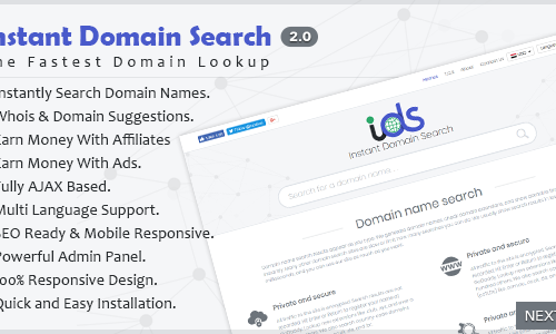 Download Instant Domain Search Script v2.0