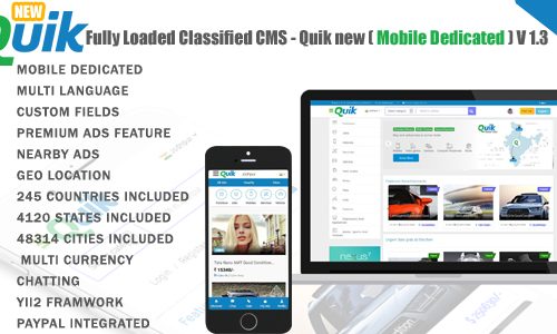 Download Quik new v1.3 – Fully Loaded Classified Ads CMS