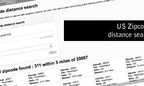 Download US Zipcode distance search