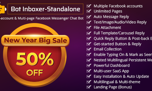 Download Bot Inboxer – Standalone v2.2 – Multi-account & Multi-page Facebook Messenger Chat Bot –