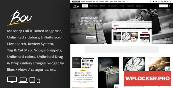 Bou v2.6 – Masonry Review Magazine Blog WordPress Theme