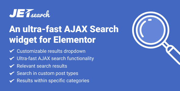 JetSearch v2.1.4 – AJAX Search widget for Elementor