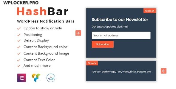 HashBar Pro v1.1.5 – WordPress Notification Bar