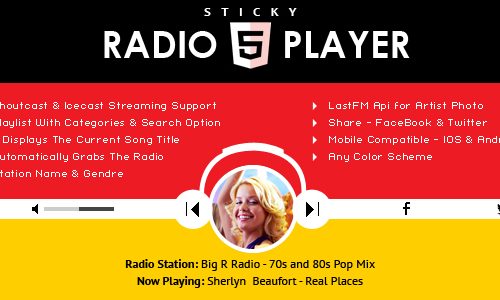 Download Sticky Radio Player v1.4.1 – Full Width Shoutcast and Icecast HTML5 Player