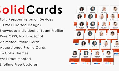 Download SolidCards – CSS3 Responsive Profile Cards
