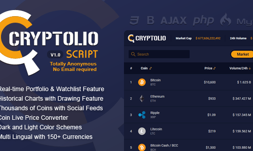 Download Cryptolio – Realtime Cryptocurrency Market Prices, Charts, Portfolio