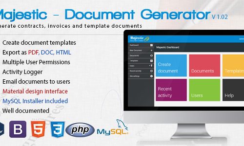 Download Majestic v1.02 – Create documents from templates. Easily generate contracts and invoices
