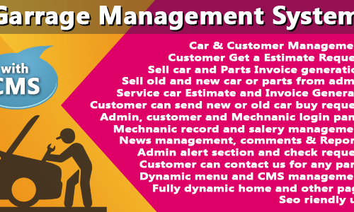 Download Garage or Workshop Management System With CMS