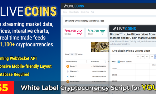 Download LiveCoins v2.2.3 – Real time Cryptocurrency Prices, Market Cap, Charts & More + FREE WordPress Plugin