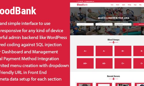 Download BloodBank – Blood Donor Directory CMS with PayPal Integration