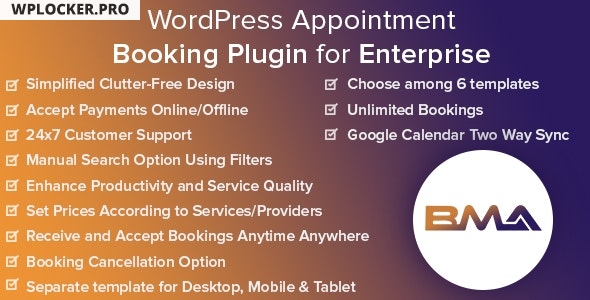 BMA v1.2.1 – WordPress Appointment Booking Plugin for Enterprise