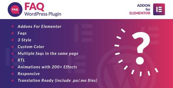 Faq for Elementor v1.0 – WordPress Plugin
