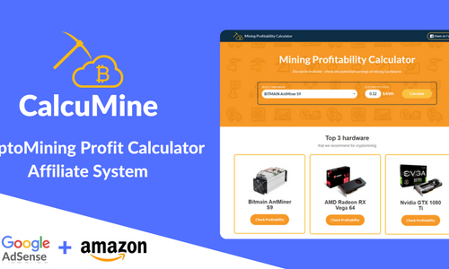 Download CalcuMine v1.2 – Cryptocurrency Mining Calculator & Amazon Affiliate System