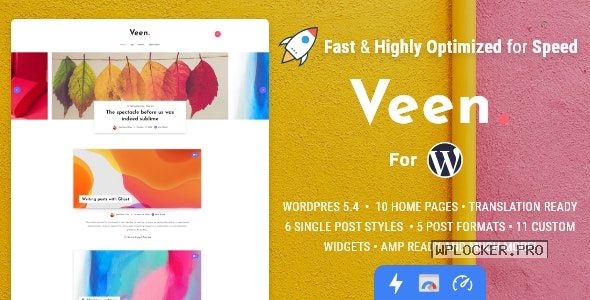 Veen v1.2.3 – Minimal & Lightweight Blog for WordPress