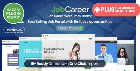 JobCareer v3.3 – Job Board Responsive WordPress Theme