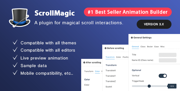 Scroll Magic v3.7.6 – Scrolling Animation Builder Plugin