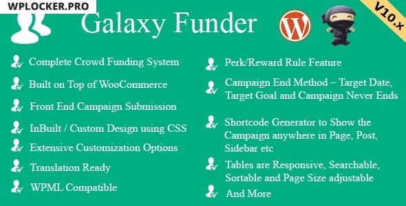 Galaxy Funder v11.4 – WooCommerce Crowdfunding System