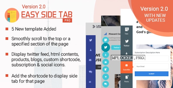Easy Side Tab Pro v2.0.5 – Responsive Floating Tab Plugin For WordPress