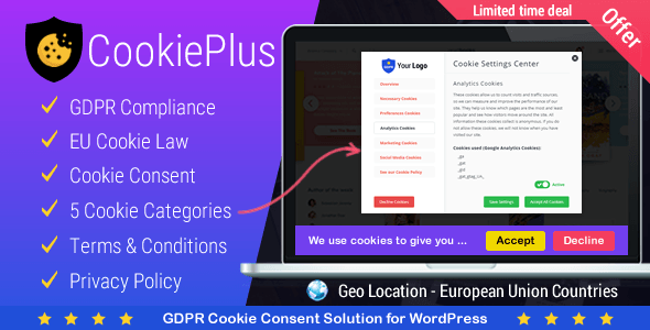 Cookie Plus v1.4.0 – GDPR Cookie Consent Solution