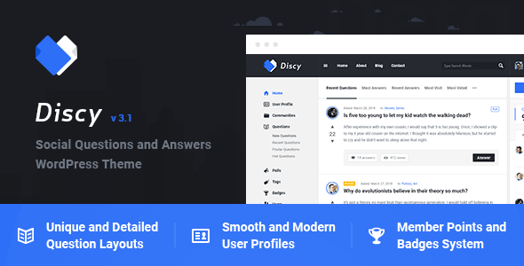 Discy v3.9 – Social Questions and Answers WordPress Theme