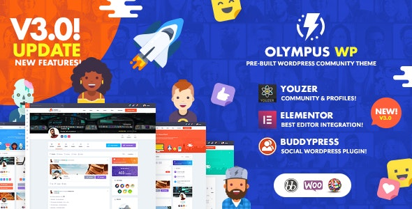 Olympus v3.1 – Powerful BuddyPress Theme for Social Networking
