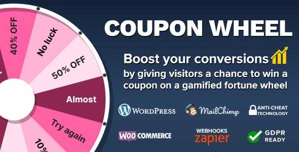 Coupon Wheel v3.0.9 – For WooCommerce and WordPress