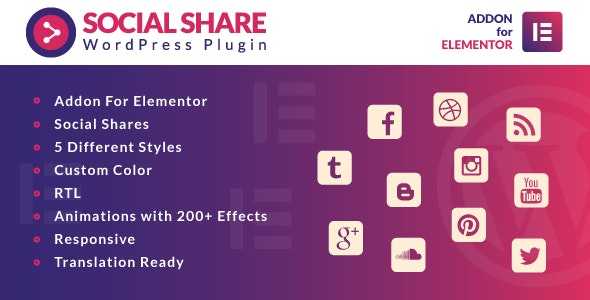 Social Share for Elementor v1.0 – WordPress Plugin