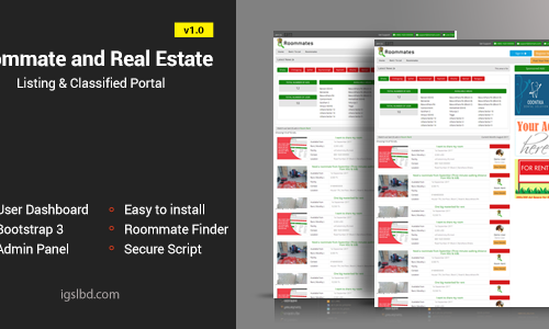 Download Roommate and Real Estate Listing Classified Responsive Web Application