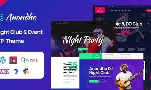 Download Anondho v1.0 – Night Club & Event WordPress Theme