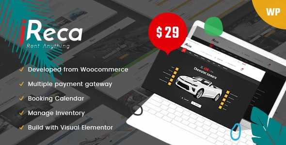 Ireca v1.2.2 – Car Rental Boat, Bike, Vehicle, Calendar WordPress Theme