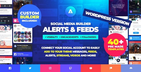 Asgard v1.1.3 – Social Media Alerts & Feeds WordPress Builder – Facebook, Instagram, Twitch and more!