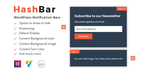 HashBar Pro v1.1.2 – WordPress Notification Bar