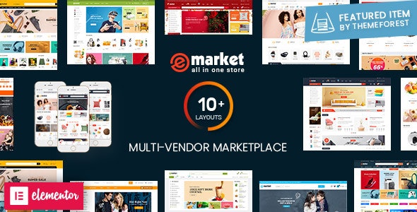 eMarket v1.8.3 – Multi Vendor MarketPlace WordPress Theme (10+ Homepages & 2 Mobile Layouts Ready)