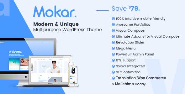 Mokar v1.0.5 – Modern Multipurpose WordPress Theme
