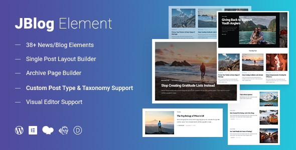 JBlog Elements v1.0.0 – Magazine & Blog Add Ons for Elementor & WPBakery Page Builder