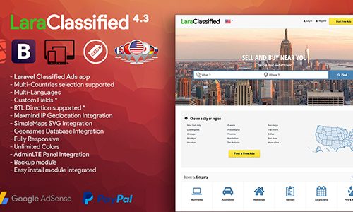 Download LaraClassified v4.3 – Geo Classified Ads CMS