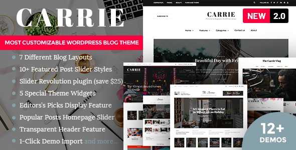 Carrie v2.0.1 – Personal & Magazine WordPress Theme