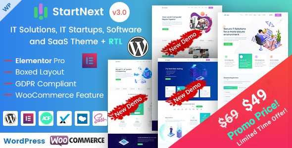StartNext v3.2 – IT Startups WordPress Theme