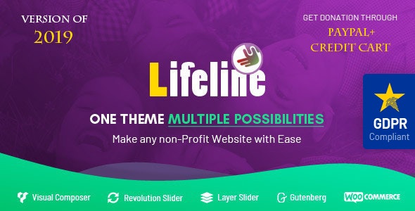 Lifeline v6.0 – NGO Charity Fund Raising WordPress Theme