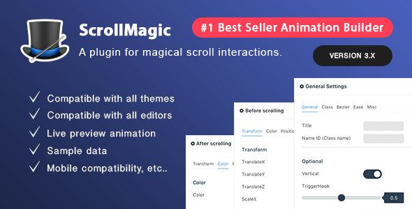 Scroll Magic v3.7.3 – Scrolling Animation Builder Plugin