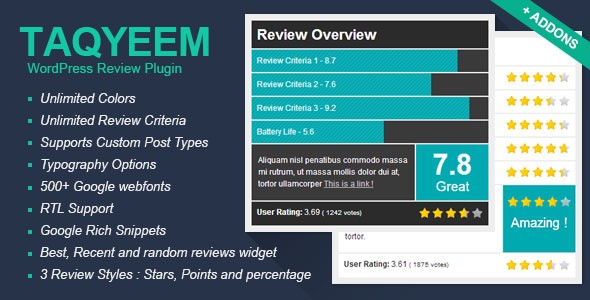 Taqyeem v2.5.0 – WordPress Review Plugin