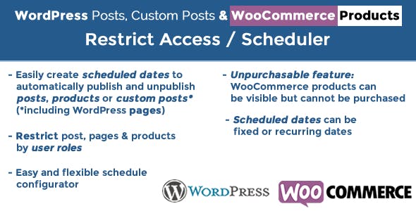 Post & Products Scheduler / Restrict Access v5.2