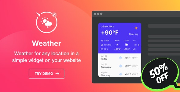 Weather Forecast v1.0.0 – WordPress Weather Plugin