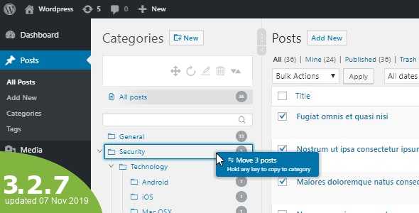 WordPress Real Category Management v3.2.7 – Custom category term order / Tree view