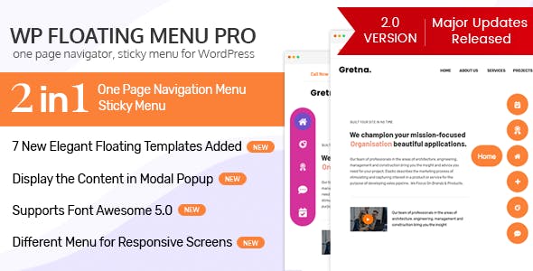 WP Floating Menu Pro v2.0.8 – One page navigator, sticky menu for WordPress