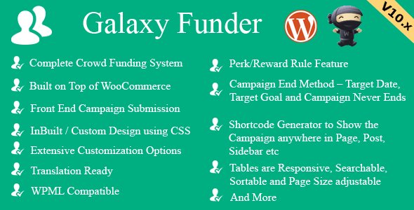 Galaxy Funder v11.2 – WooCommerce Crowdfunding System
