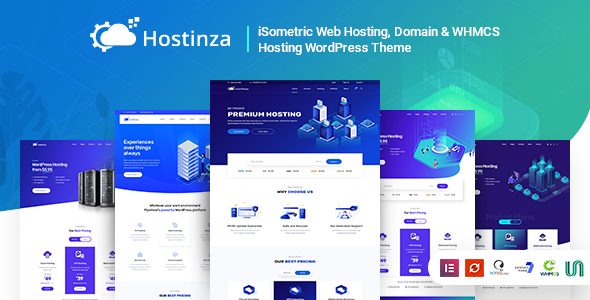 Hostinza v1.8.5 – Isometric Domain & Whmcs Web Hosting WordPress Theme