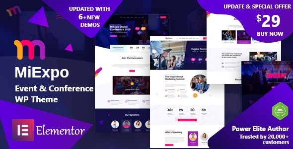 MiExpo v1.0 – Event Conference Elementor WordPress Theme