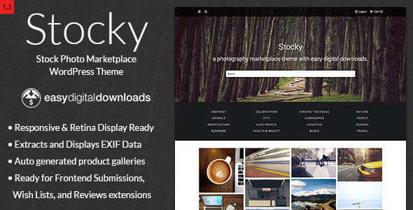 Stocky v1.5.0 – A Stock Photography Marketplace Theme
