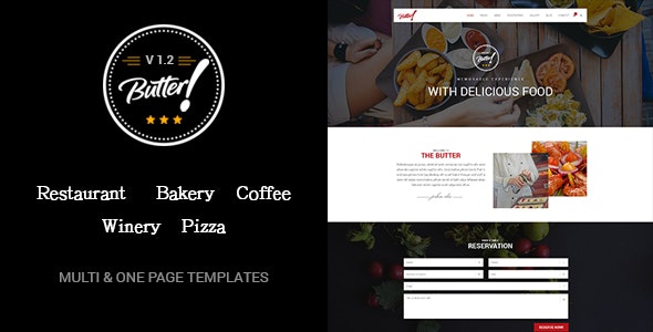 Butter v2.1 – Professional Restaurant, Bakery, Coffee, Winery and Pizza WordPress Theme
